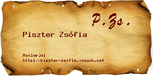 Piszter Zsófia névjegykártya