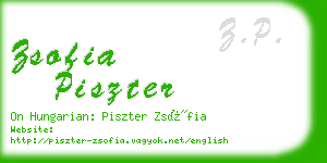 zsofia piszter business card